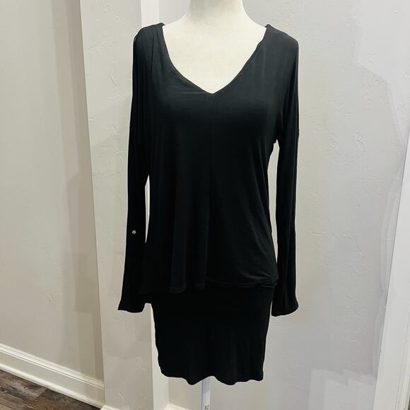 White House Black Market Tops - White House Black Market Blouse Women XS Black Long Sleeve Button Layered (A0126